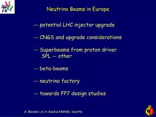 Neutrino Beams in Europe