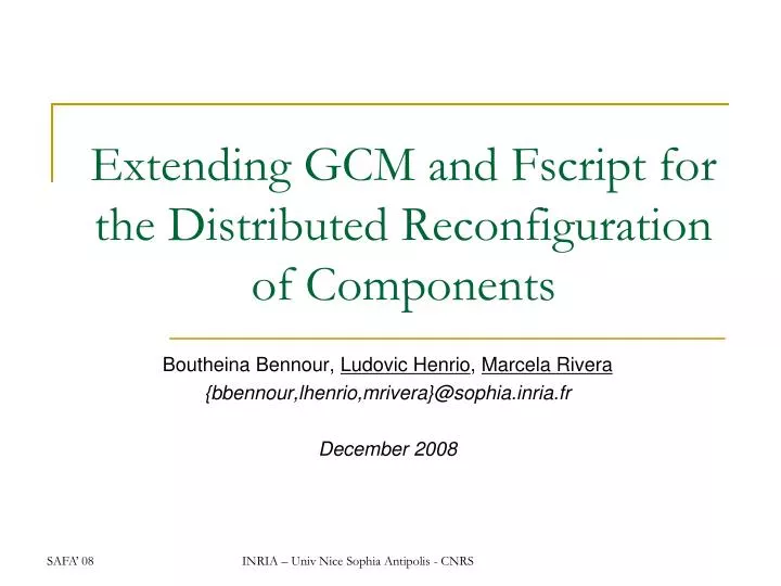 extending gcm and fscript for the distributed reconfiguration of components