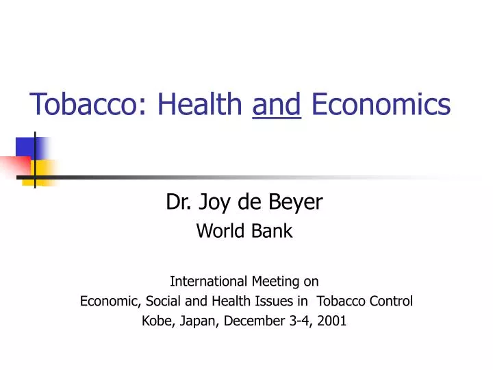 tobacco health and economics