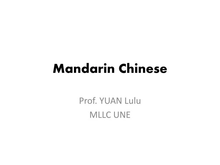 mandarin chinese