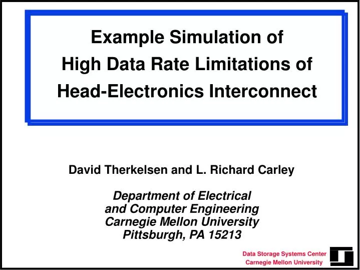 example simulation of high data rate limitations of head electronics interconnect