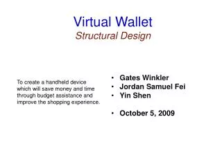 Virtual Wallet Structural Design