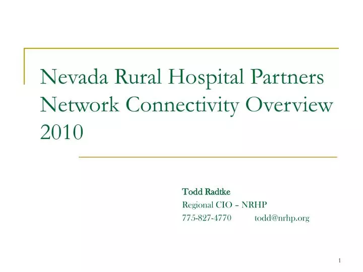 nevada rural hospital partners network connectivity overview 2010