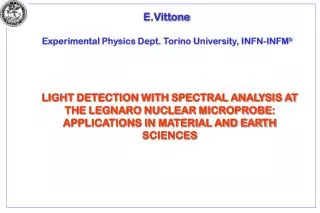 E.Vittone Experimental Physics Dept. Torino University, INFN-INFM b