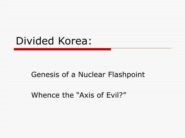 divided korea