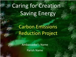 Caring for Creation - Saving Energy Carbon Emissions Reduction Project