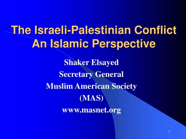 the israeli palestinian conflict an islamic perspective