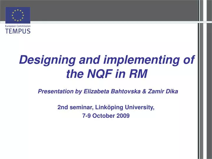 designing and implementing of the nqf in rm
