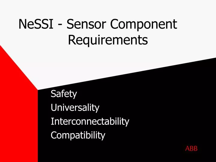 nessi sensor component requirements