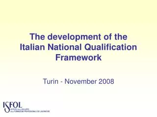 The development of the Italian National Qualification Framework