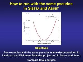 How to run with the same pseudos in Siesta and Abinit