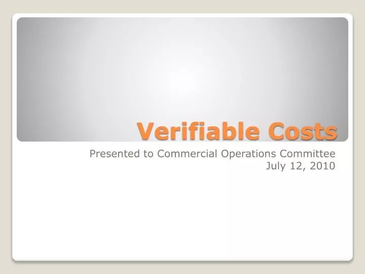 verifiable costs