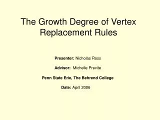 The Growth Degree of Vertex Replacement Rules