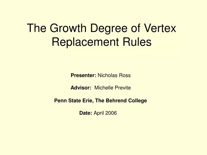 the growth degree of vertex replacement rules