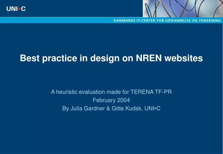 best practice in design on nren websites