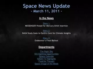 Space News Update - March 11, 2011 -