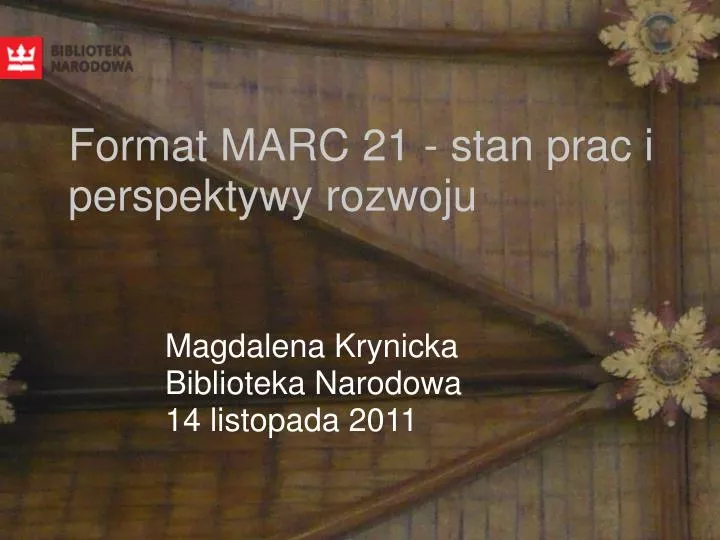 magdalena krynicka biblioteka narodowa 14 listopada 2011