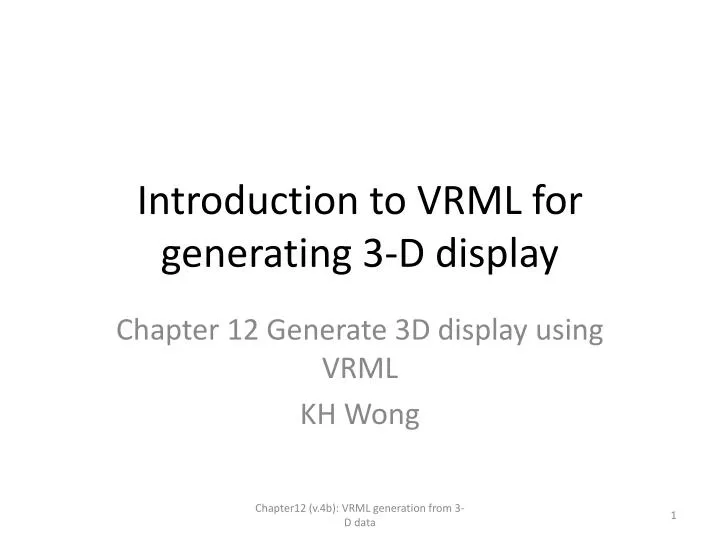 introduction to vrml for generating 3 d display