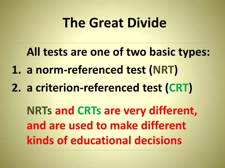 the great divide