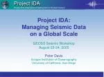 Global Management of Seismic Data: Insights from the GEOSS Seismic Workshop - slide 1