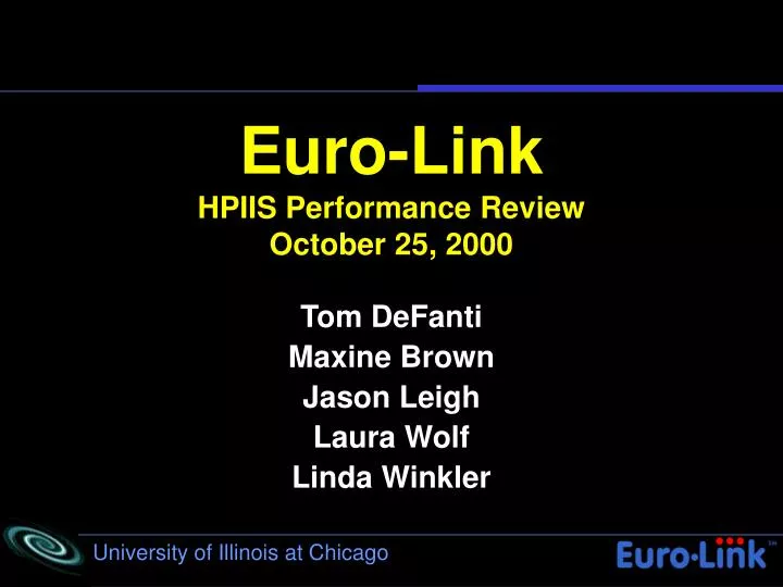 euro link hpiis performance review october 25 2000