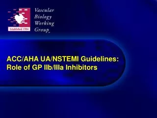 ACC/AHA UA/NSTEMI Guidelines: Role of GP IIb/IIIa Inhibitors