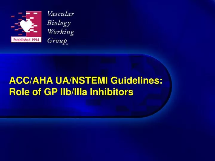 acc aha ua nstemi guidelines role of gp iib iiia inhibitors