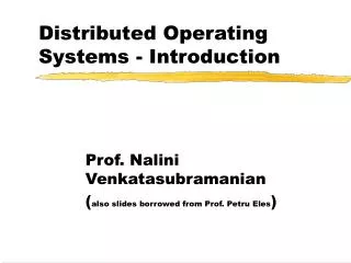 Distributed Operating Systems - Introduction