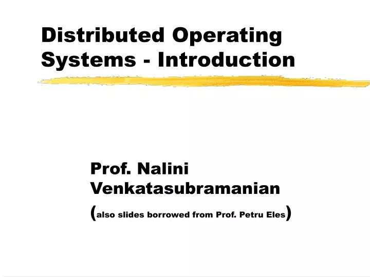 distributed operating systems introduction