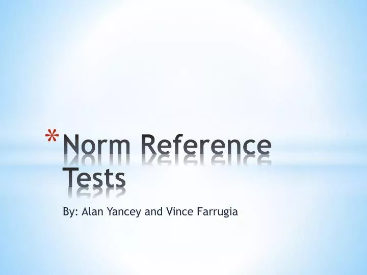 norm reference tests