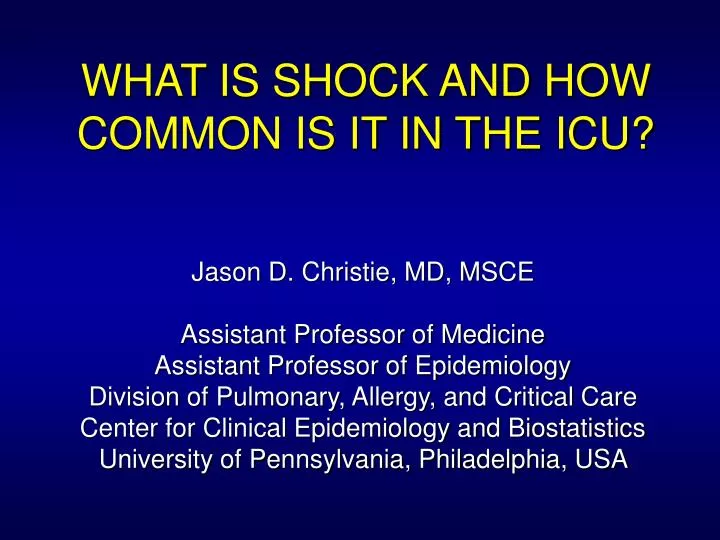 what is shock and how common is it in the icu