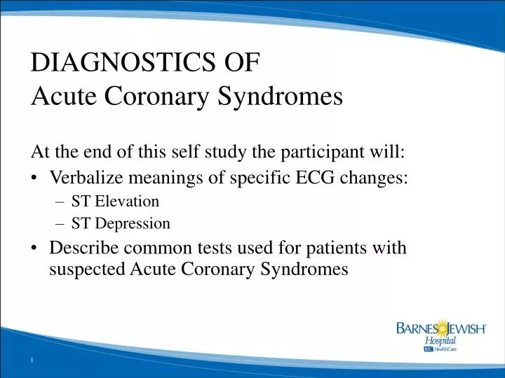 diagnostics of acute coronary syndromes
