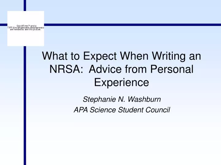 what to expect when writing an nrsa advice from personal experience
