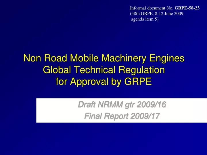 draft nrmm gtr 2009 16 final report 2009 17