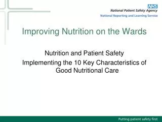 Improving Nutrition on the Wards