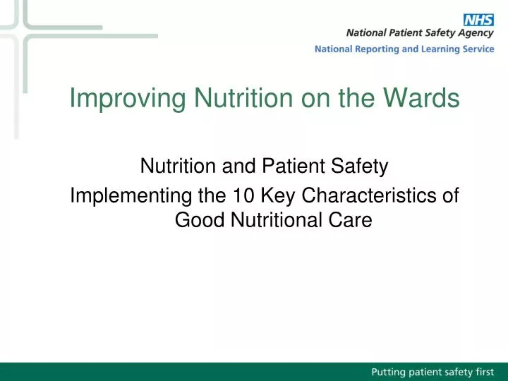 improving nutrition on the wards
