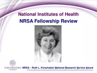 NRSA Fellowship Review
