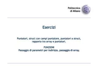 esercizi
