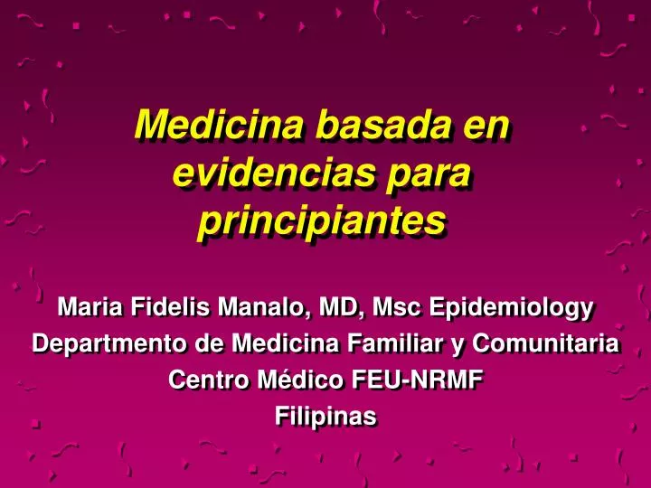 medicina basada en evidencias para principiantes