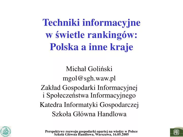 techniki informacyjne w wietle ranking w polska a inne kraje