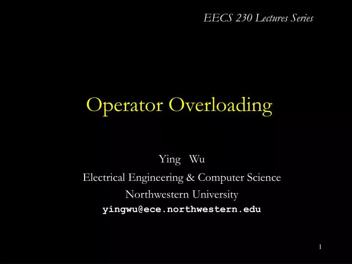 PPT - Introduction to C++ Operator Overloading PowerPoint Presentation -  ID:1810885