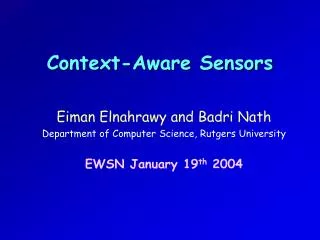 Context-Aware Sensors