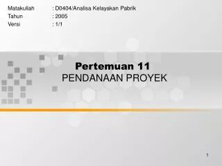 pertemuan 11 pendanaan proyek
