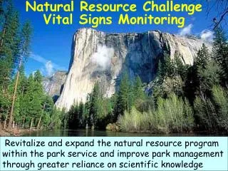 Natural Resource Challenge Vital Signs Monitoring