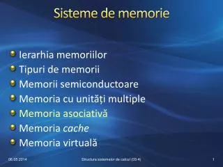 sisteme de memorie