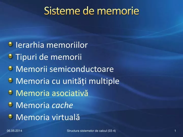 sisteme de memorie