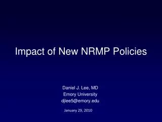 Impact of New NRMP Policies