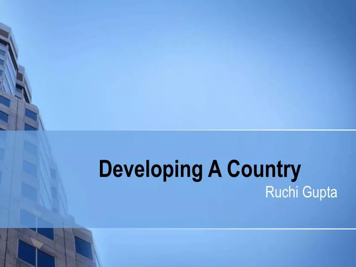 developing a country