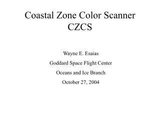 Coastal Zone Color Scanner CZCS