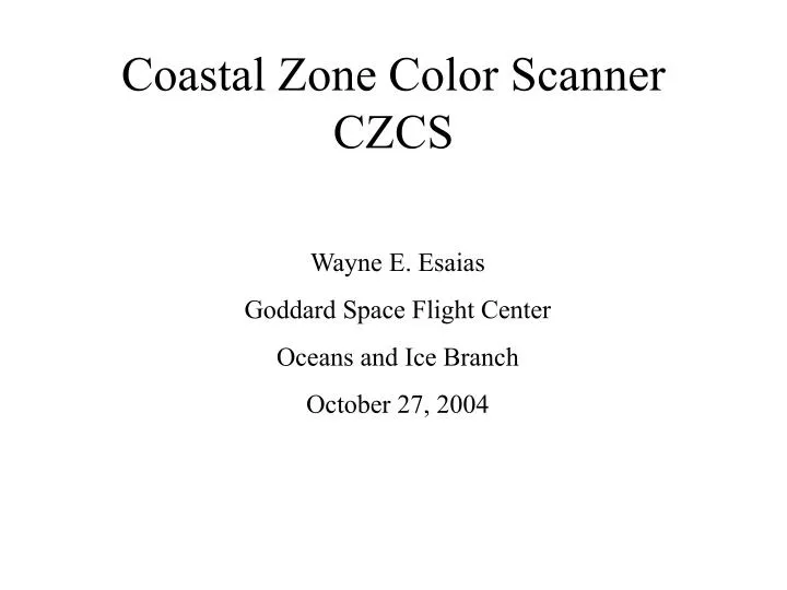 coastal zone color scanner czcs